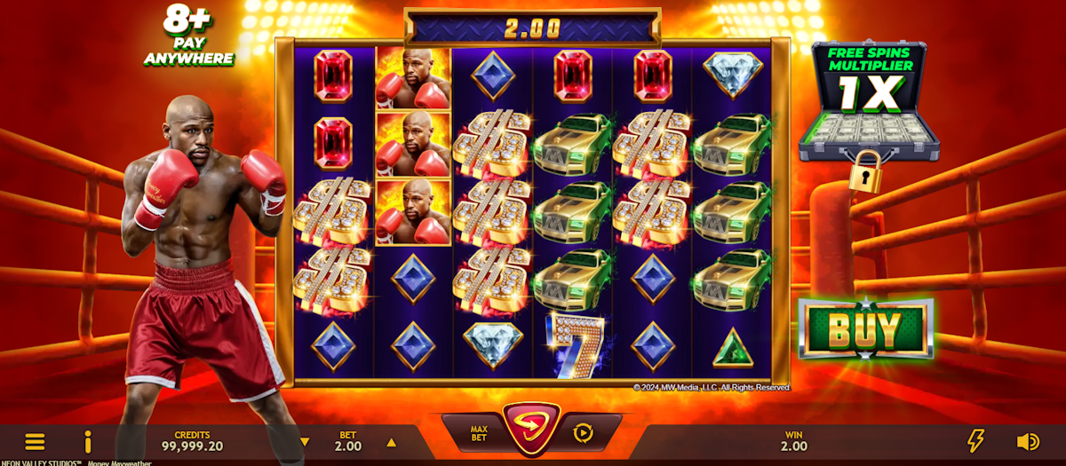 money mayweather slot base game by neon valley studios