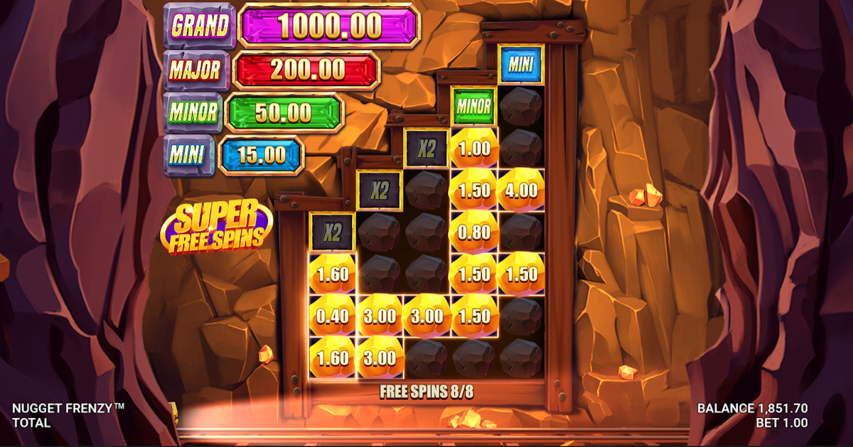 nugget frenzy slot super free spins feature by just for the win