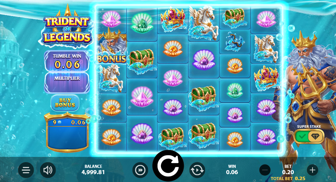 trident of legends slot base game by stakelogic