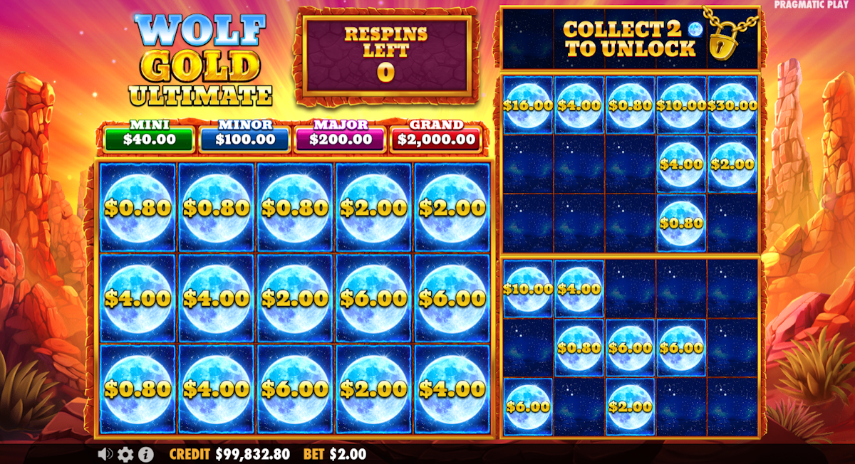 wolf gold ultimate slot respins feature by pragmatic play