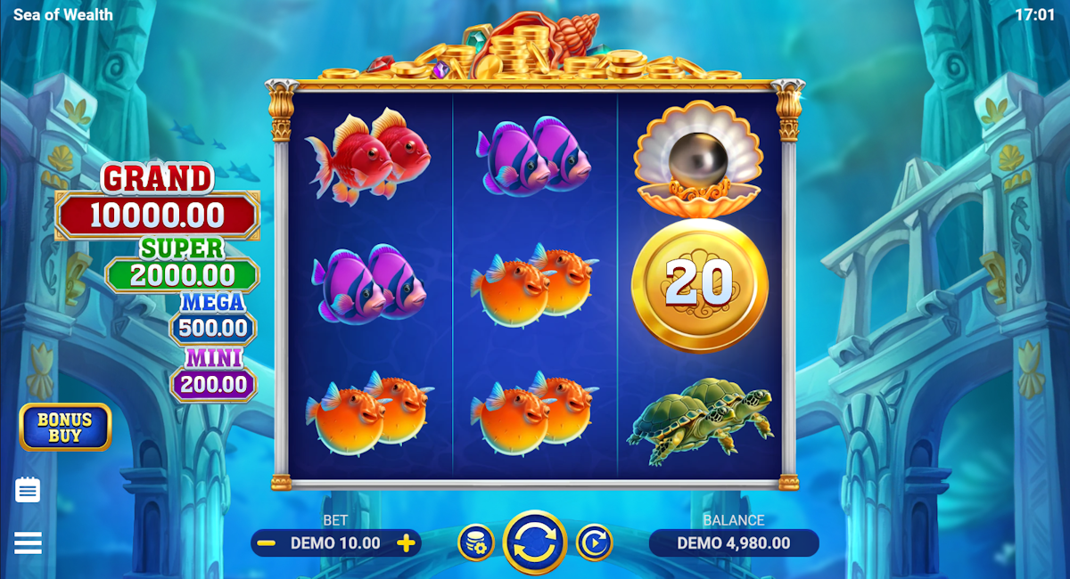 sea of wealth slot base game by evoplay