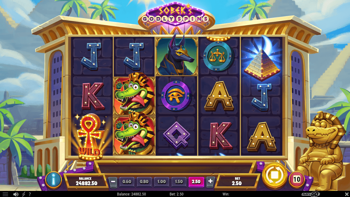 sobeks godly spins slot base game by play'n go