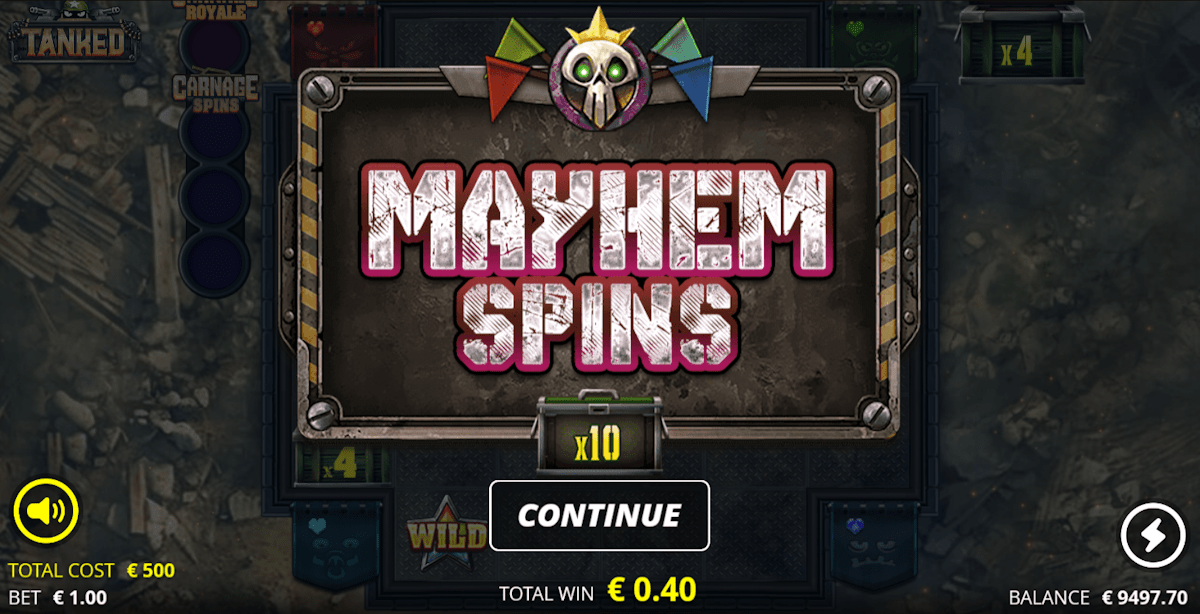 tanked slot mayhem spins award by no limit city