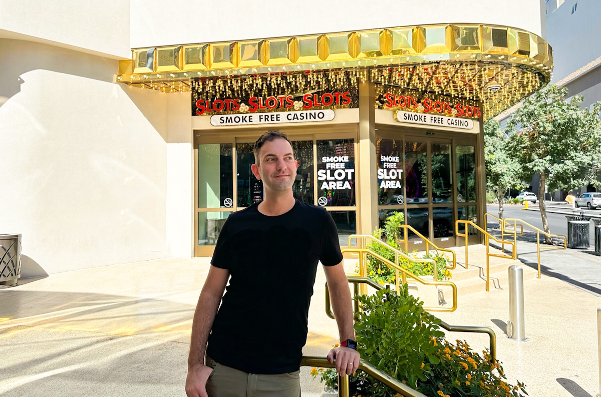 Brian Christopher outside a smoke free casino