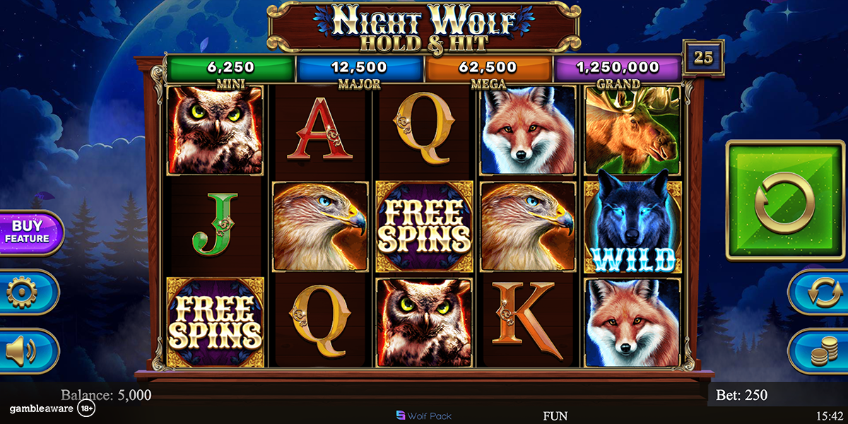 night wolf hold and hit slot base game by spinomenal
