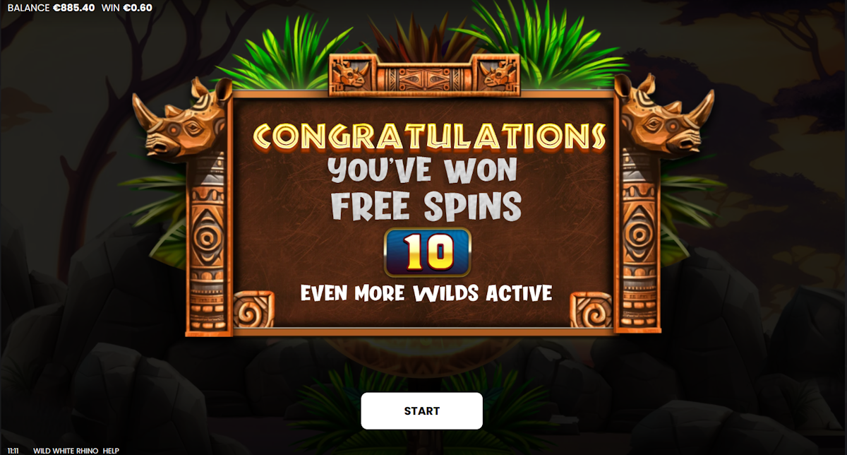 wild white rhino slot free spins award by octoplay