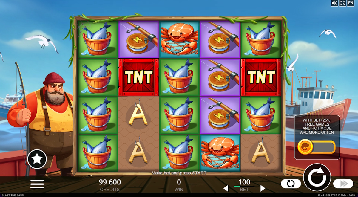 blast the bass slot base game by belatra games
