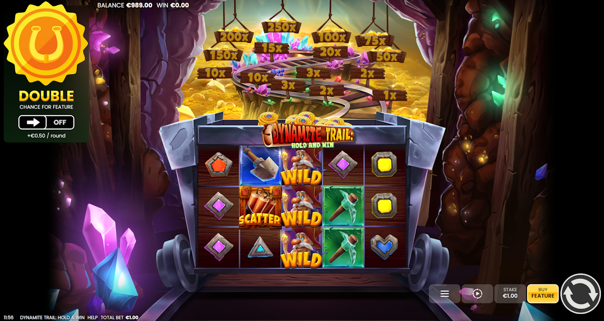 dynamite trail hold and win slot base game by octoplay