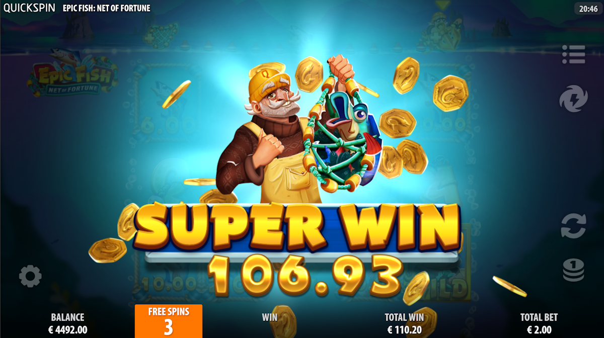 epic fish net a fortune slot super win by quickspin