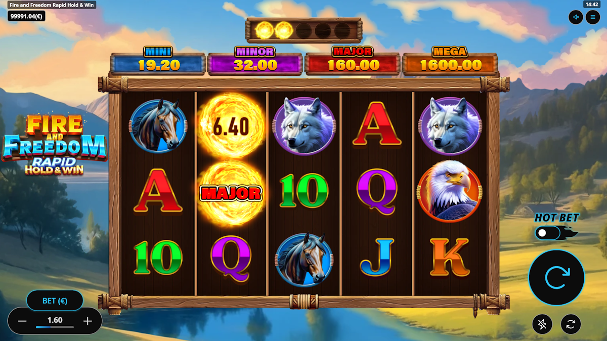 fire and freedom rapid hold and win slot base game by gaming corps