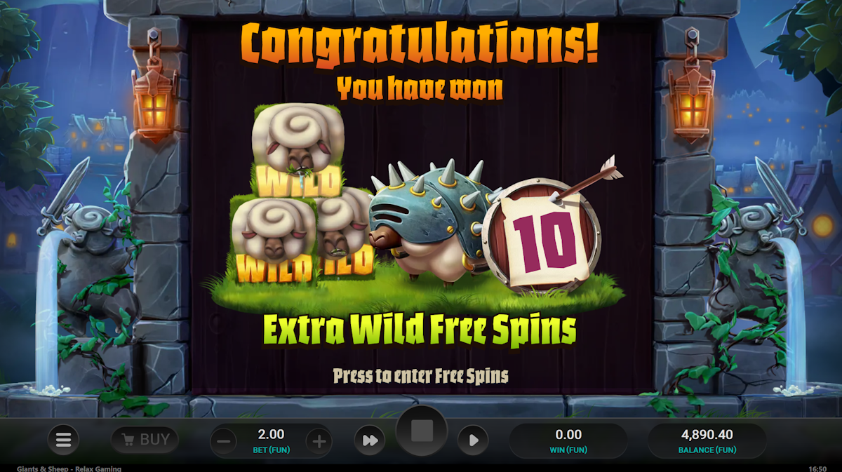 giants and sheep slot free spins award by relax gaming