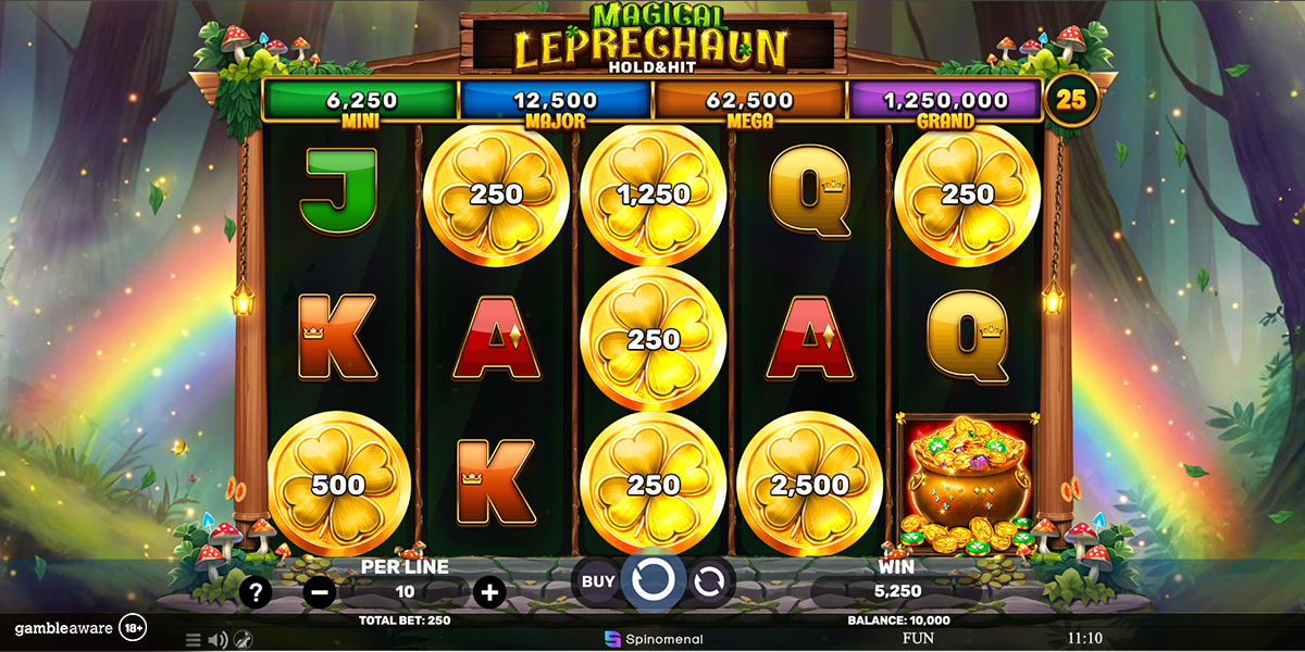 magical leprechaun hold and hit slot bonus feature by spinomenal