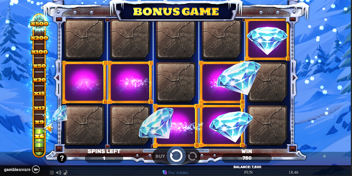 majestic wild buffalo winter wonderland slot bonus feature by spinomenal