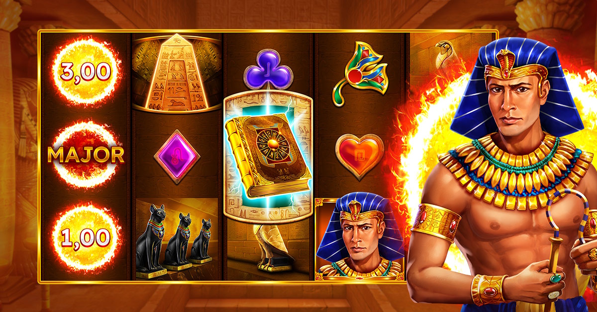 ramses book flaming link slot base game by gamomat