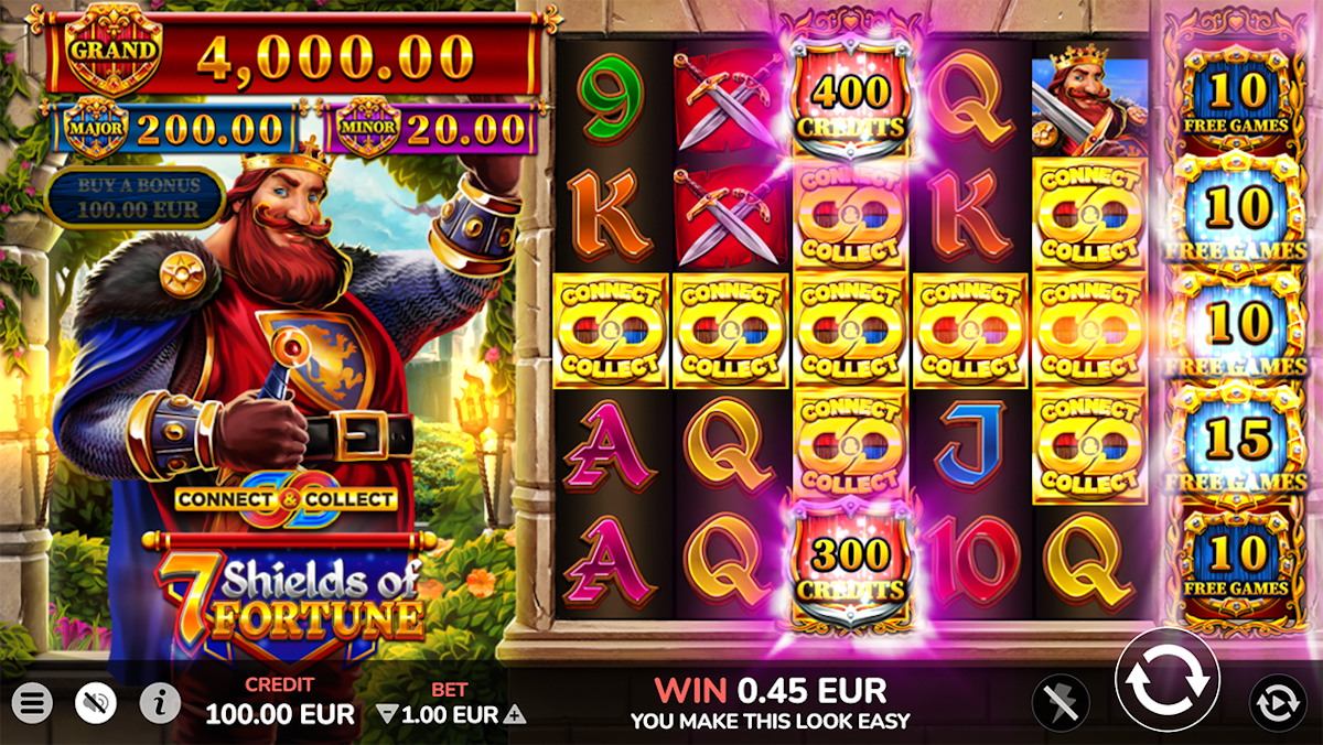 7 Shields of Fortune slot with Connect and Collect feature