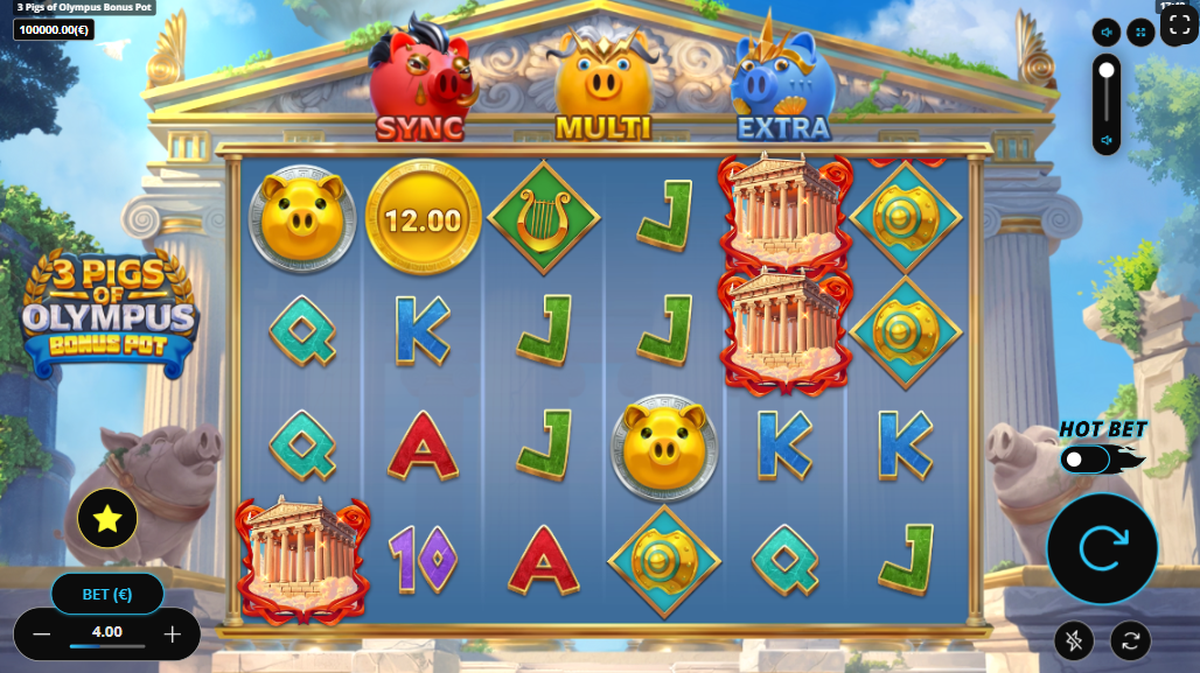 Base game of 3 Pigs of Olympus by Gaming Corps