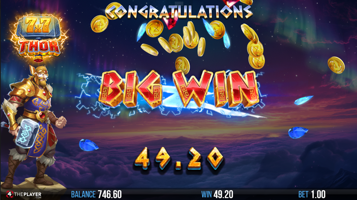 big win screen for thor 7x7 slot by 4theplayer