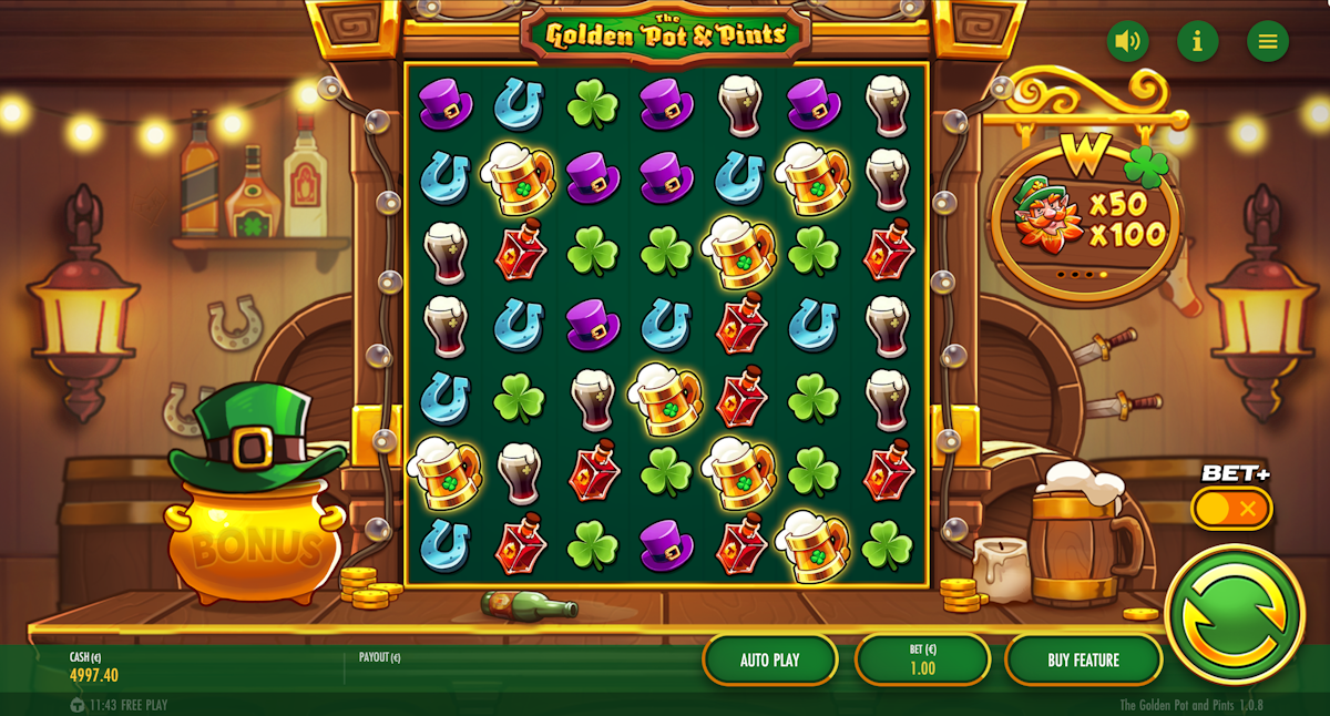 golden pots and pints slot base game by thunderkick