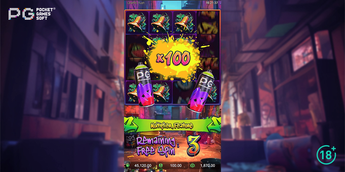 graffiti rush slot free spins multiplier by pg soft