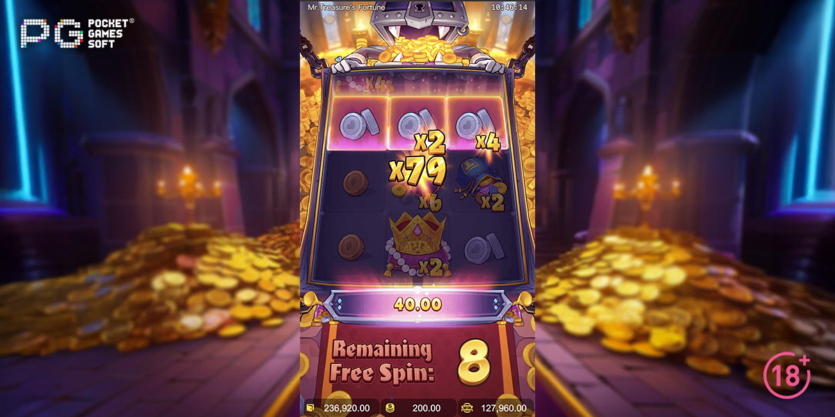 mr treasures fortune slot free spins round by pg soft