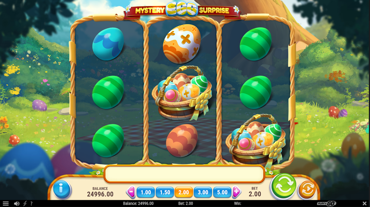 mystery egg surprise slot base game by playn go