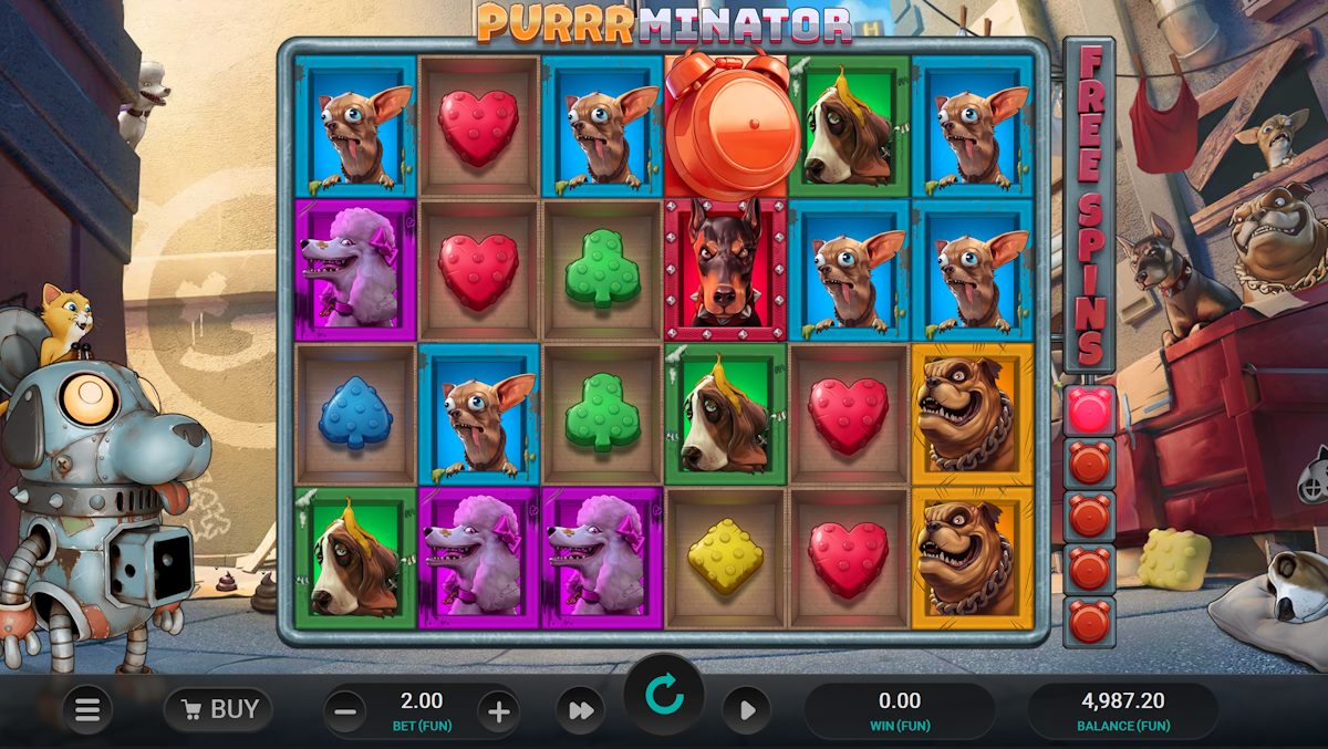 purrrminator slot base game by relax gaming