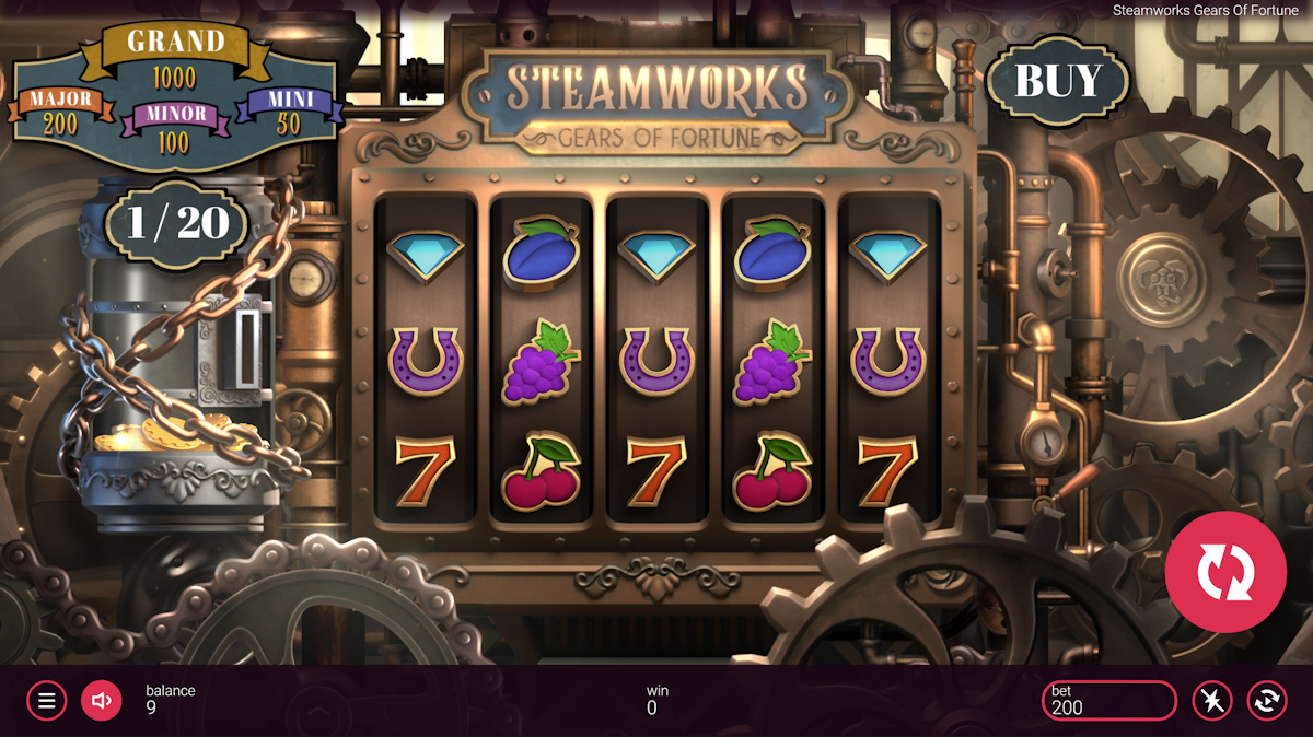 steamworks gears of fortune slot base game by peter and sons
