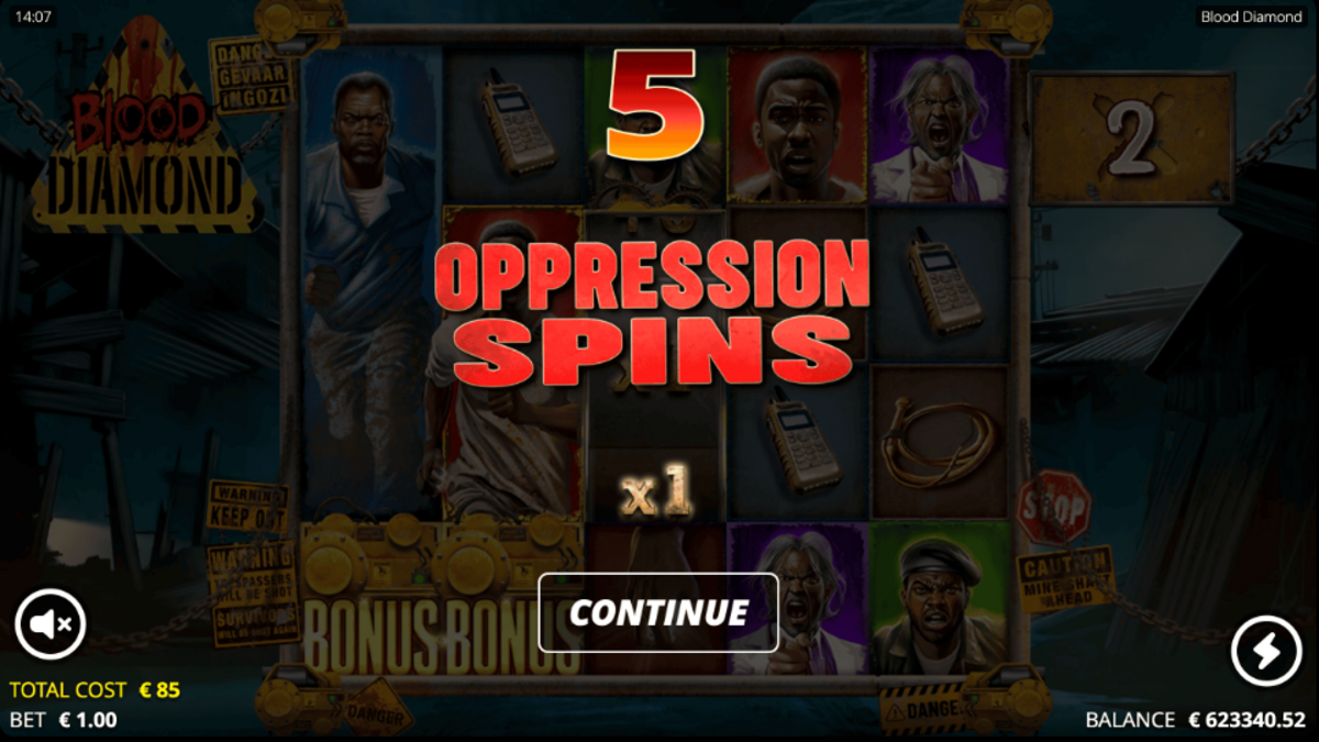 Oppresssion spins in Blood Diamond by NoLimitCity