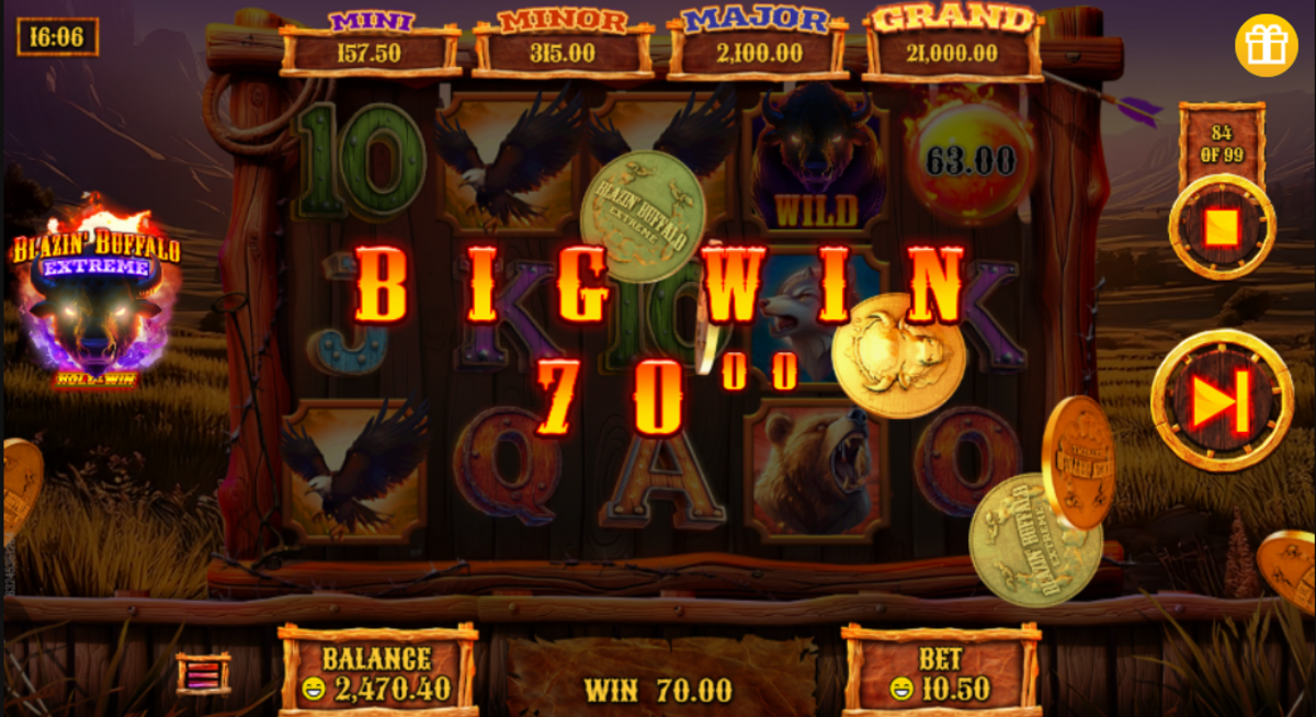 A big win on Blazin’ Buffalo Extreme Hold & Win by Rival