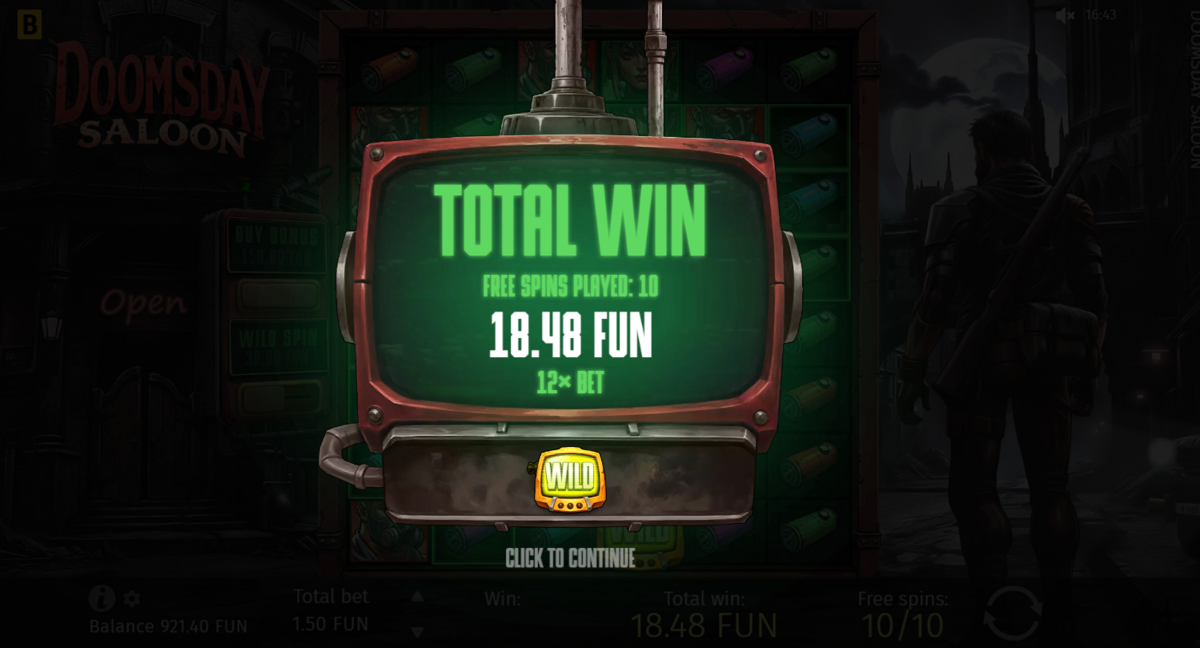 a win on Doomsday Saloon by BGaming