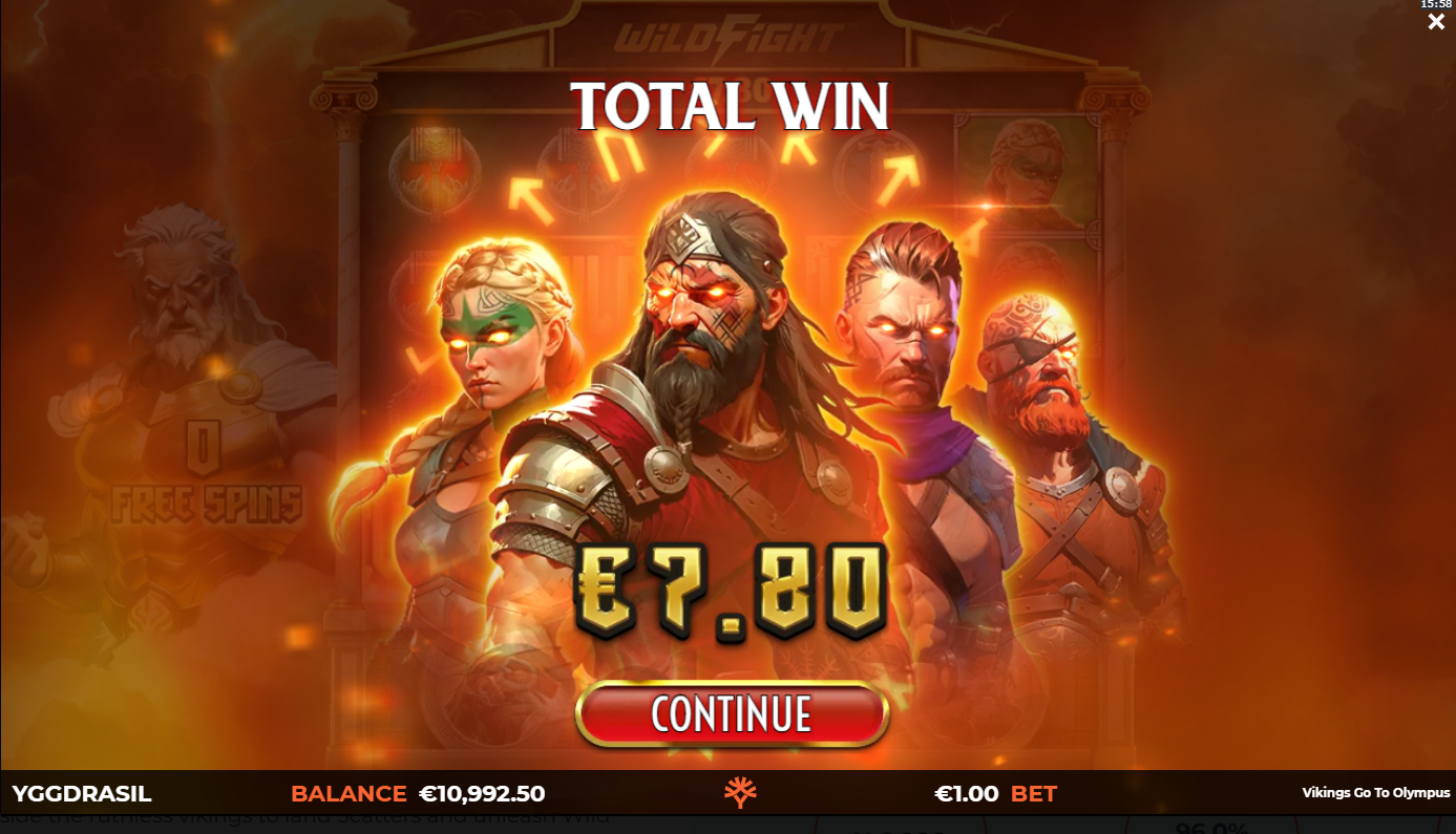 a win on Vikings go to Olympus by Yggdrasil