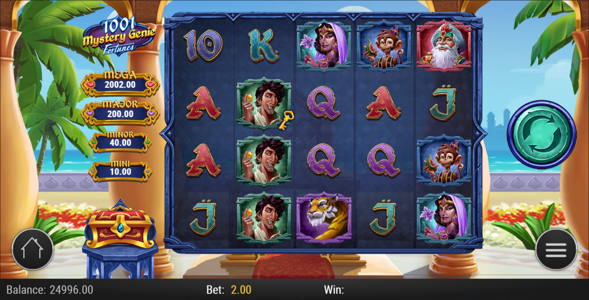 base game of 1001 Mystery Genie Fortunes by Play'n GO
