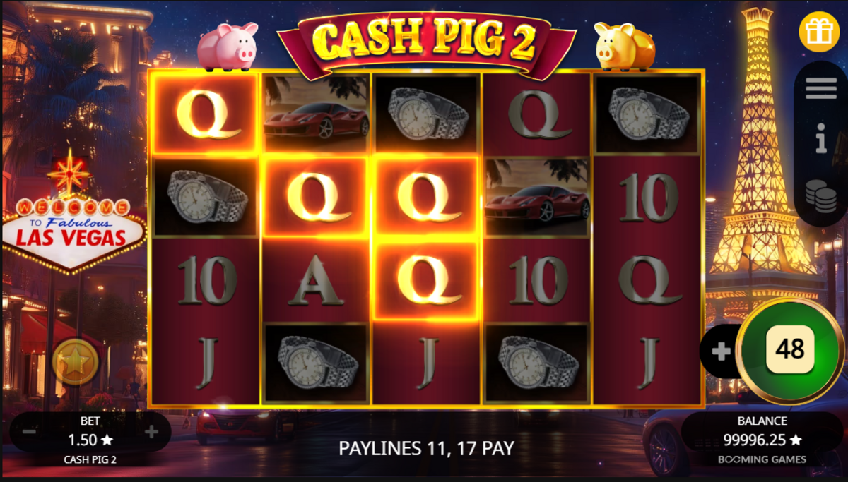 base game of Cash Pig 2 by Booming Games