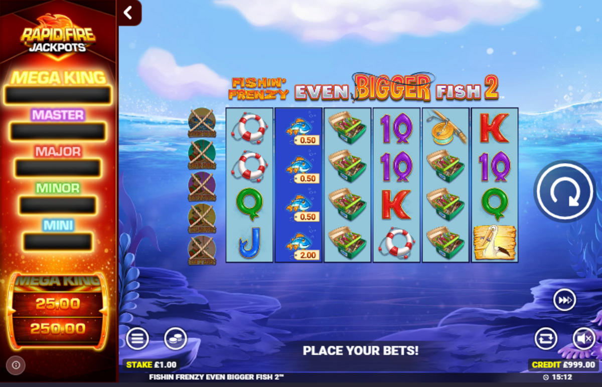 base game of Fishin’ Frenzy Even Bigger Fish 2 by Blueprint Gaming