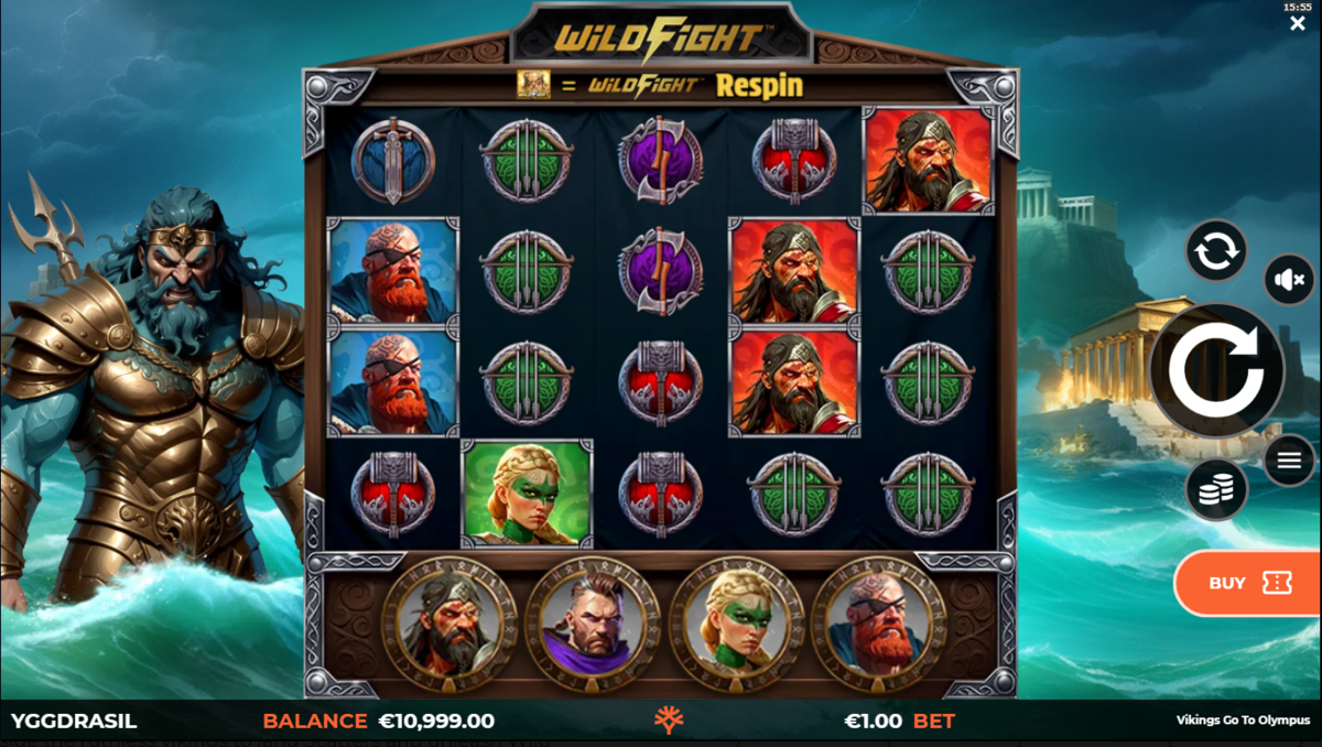 base game of Vikings go to Olympus by Yggdrasil