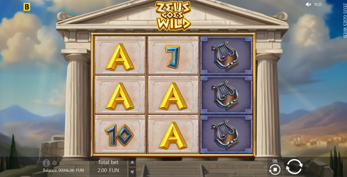 base game of Zeus Goes Wild by BGaming