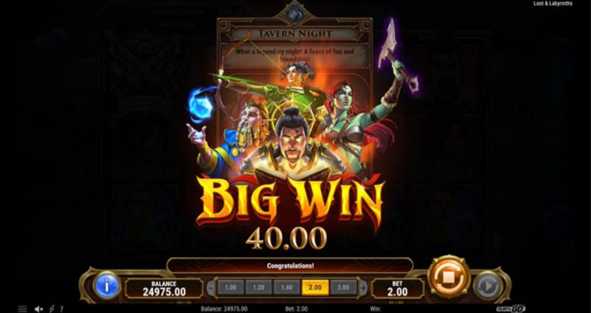 Big win in Loot & Labyrinths by Play'nGO