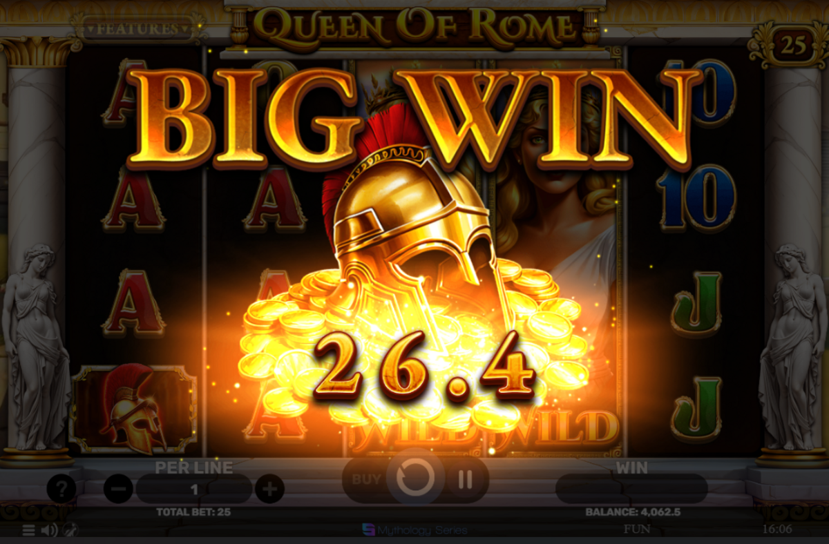 big win in Queen of Rome by Spinomenal