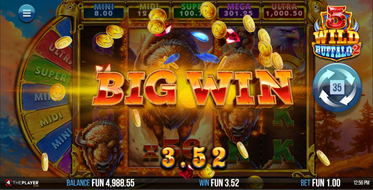 big win on 5 Wild Buffalo 2 by 4ThePlayer