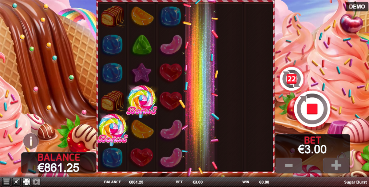 Bonus symbols in sugar burst by Red Rake Gaming