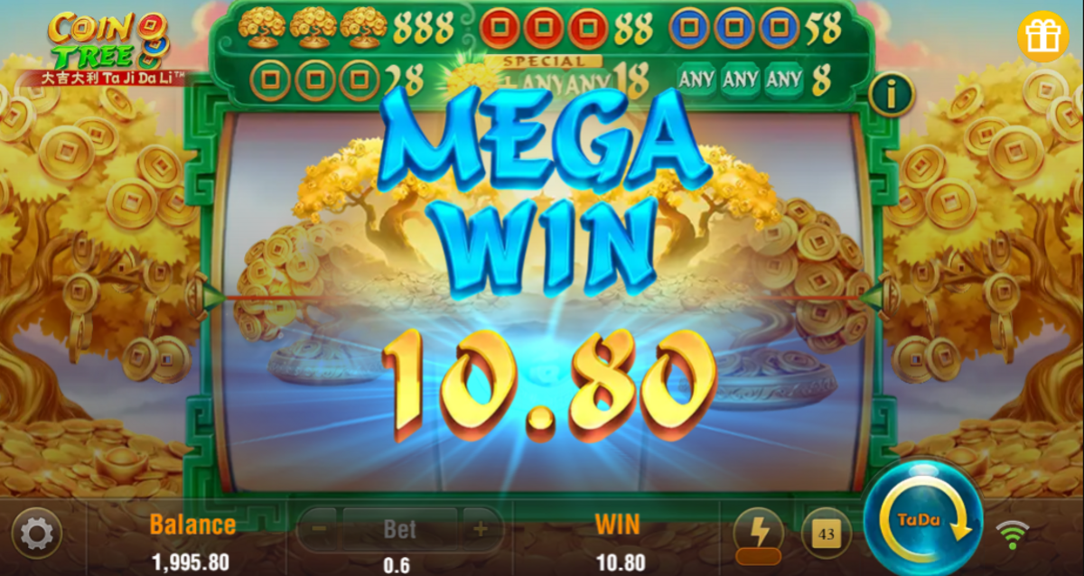 Mega win in Coin Tree by TaDa Gaming