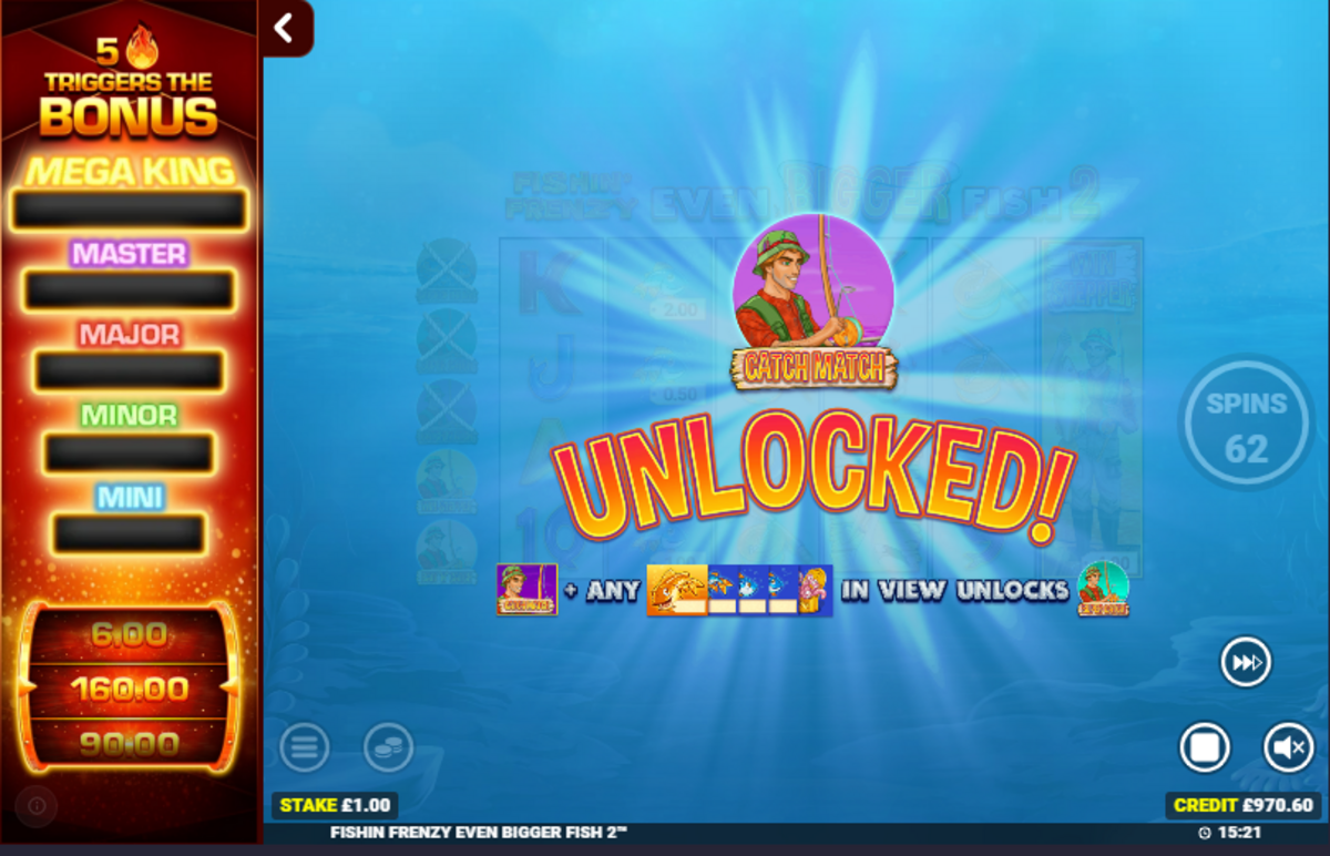 modifier unlocked in Fishin’ Frenzy Even Bigger Fish 2 by Blueprint Gaming