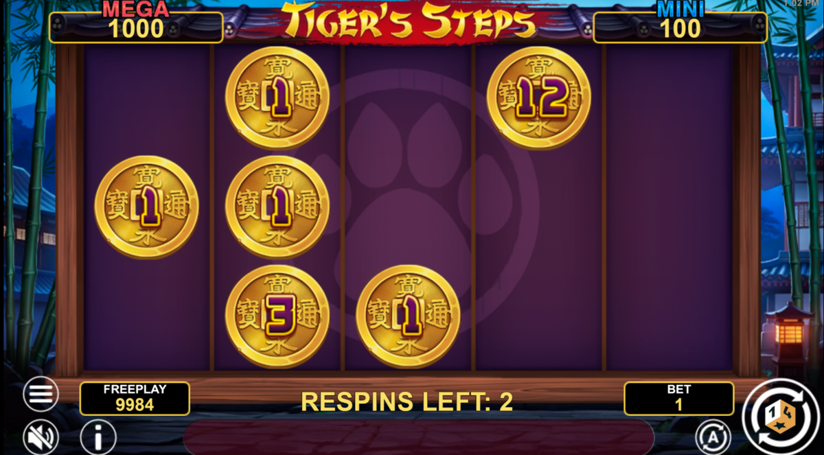 respins in 1spin4win by Tiger’s Steps Hold and Win