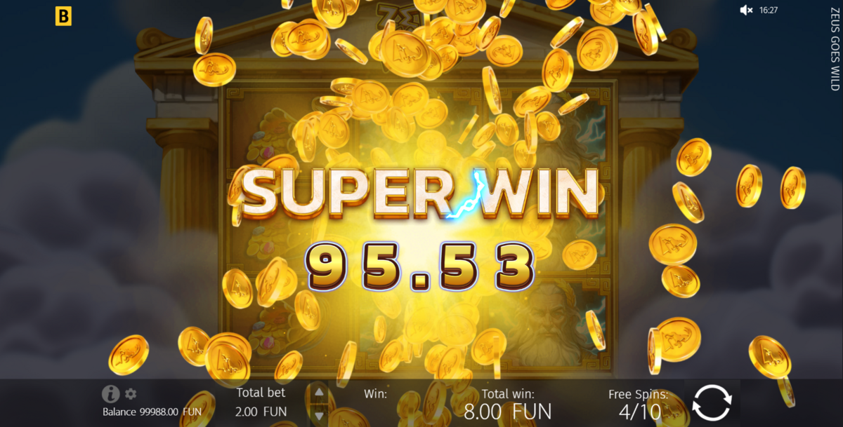 super win in Zeus Goes Wild by BGaming