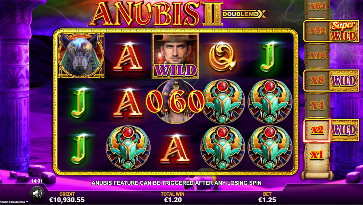 Wild and super wild in Anubis II DoubleMax by Reflex Gaming