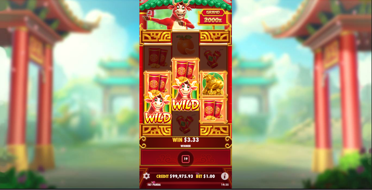 Wilds symbols in A win in Lucky Ox by Pragmatic Play