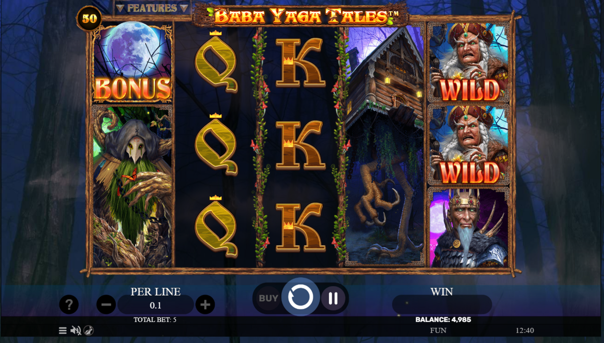 Base game of Baba Yaga Tales Hold & Hit by Spinomenal