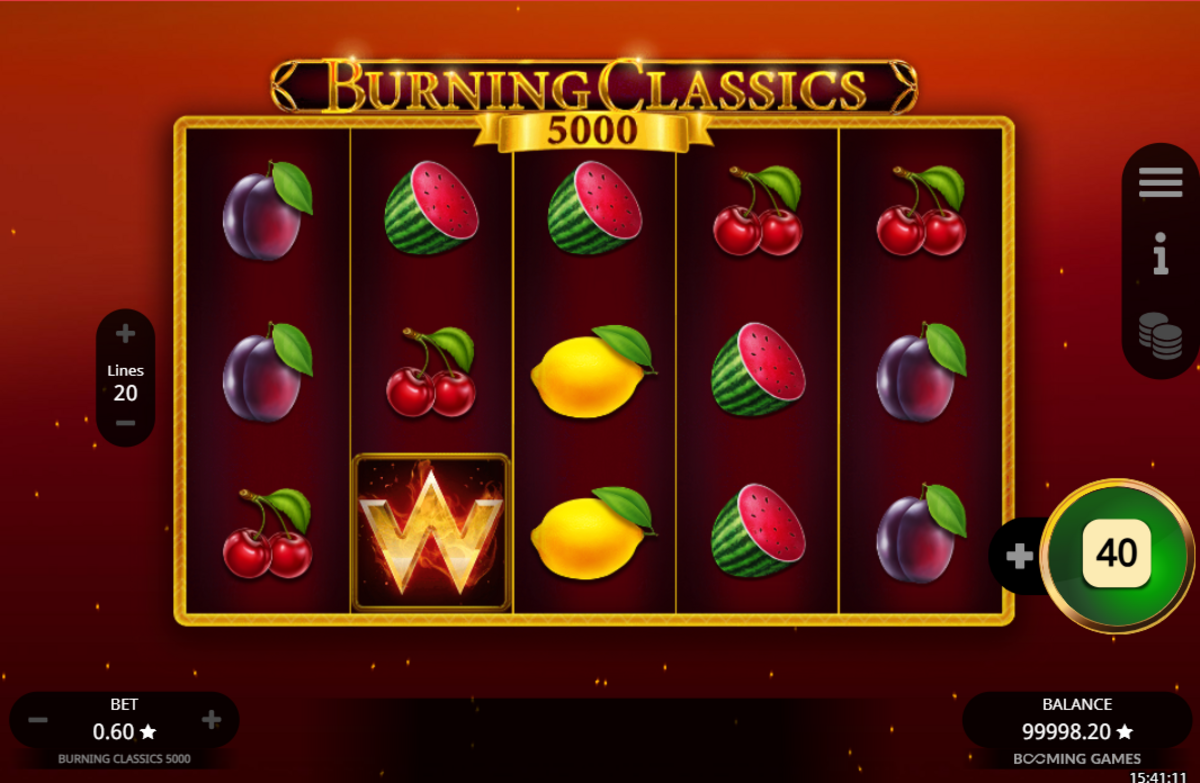 Base game of Burning Classics 5000 by Booming Games