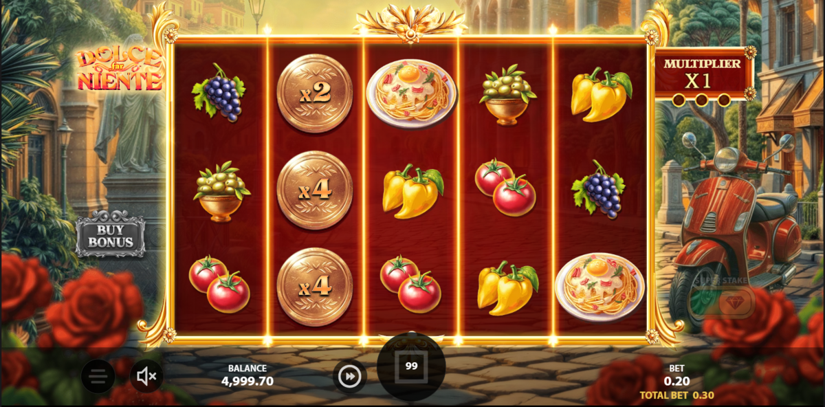 Base game of Dolce Far Niente by Stakelogic