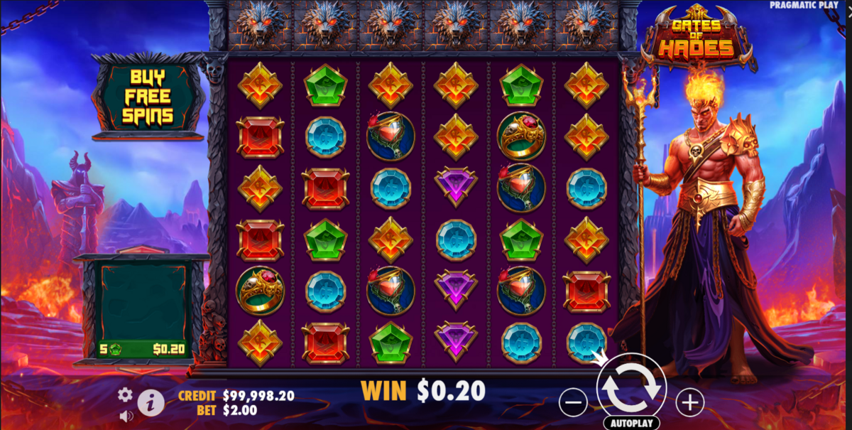 Base game of Gates of Hades by Pragmatic Play